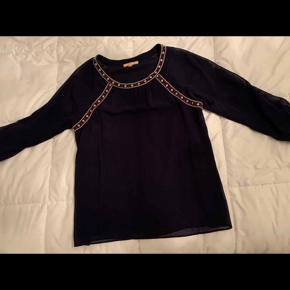 Navy Skies Are Blue Blouse